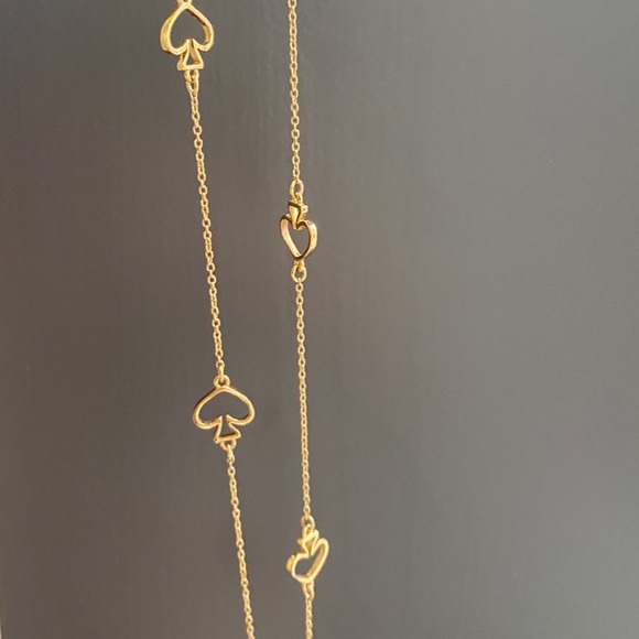Kate Spade Gold Signature Spade Long Chain Necklace - Picture 9 of 11